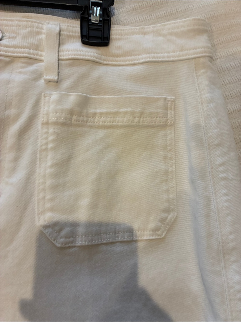 NWT Paige patch pocket white denim jean Leenah flare size 31 - Picture 4 of 5